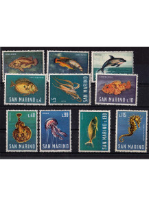 1966 San Marino Fauna Marina 10 valori Nuovi 721-30